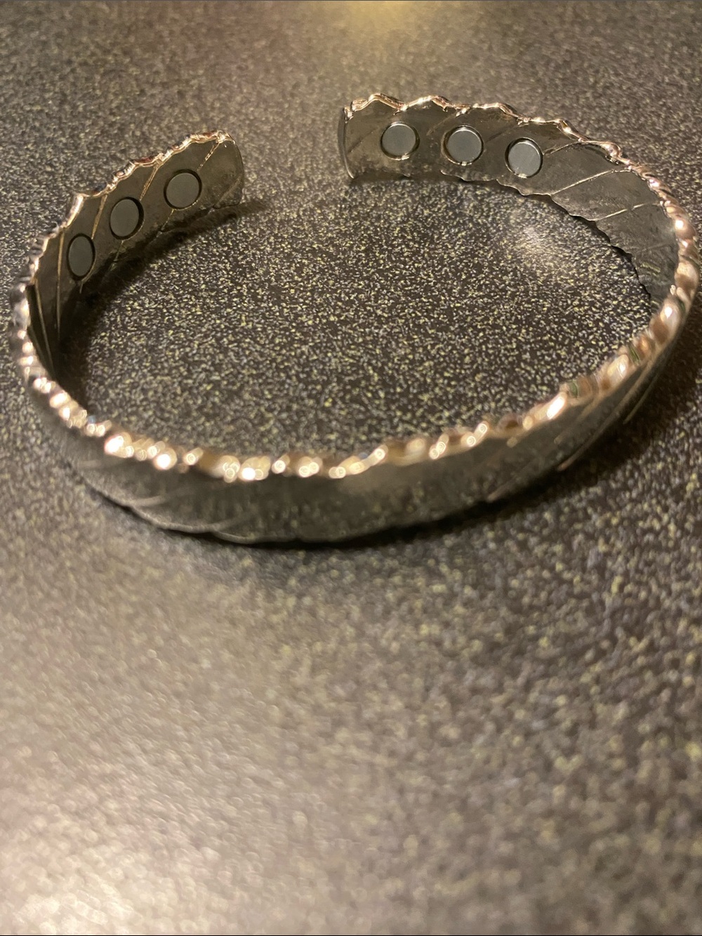 Silver Magnetic Therapy Cuff Bracelet for Women
